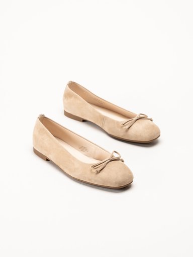 Gabor - Beige ballerinaskor i mocka