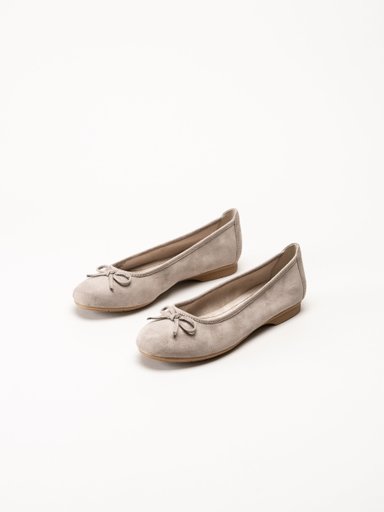 Jana - Beige ballerinaskor i textil