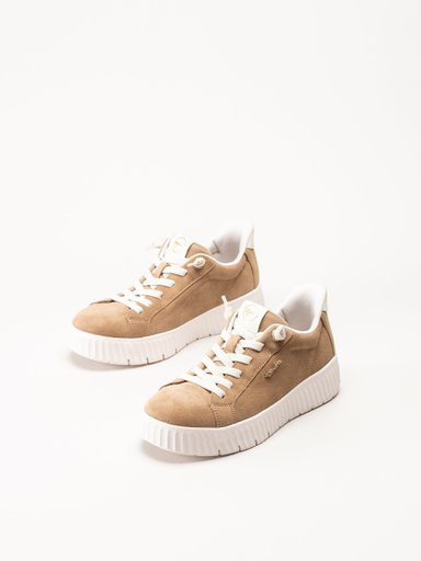 Tamaris Comfort - Beige sneakers i mocka