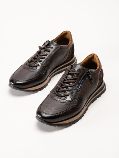 Bugatti - Philip - Mörkbruna sneakers i skinn