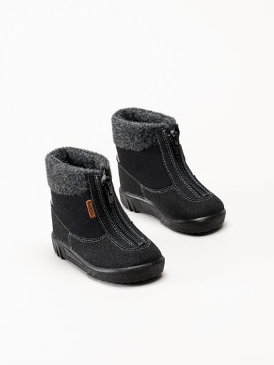 Kuoma - Baby Fleece Collar - Svarta ullfodrade vinterkängor