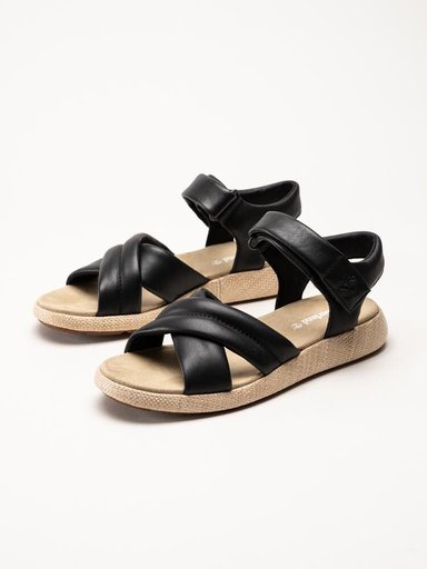 Timberland - Belmar Waves - Svarta korssandaler i mjukt skinn