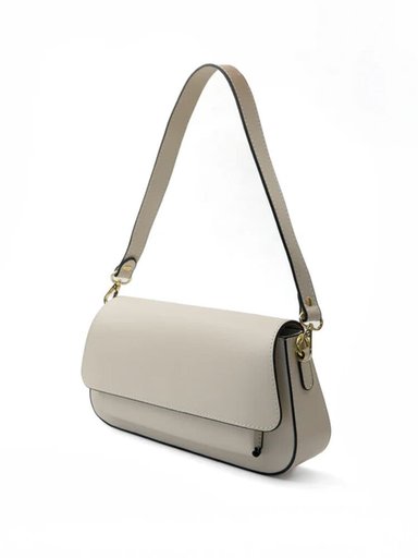 Latalia - Varese - Ljusbeige crossbody väska i skinn